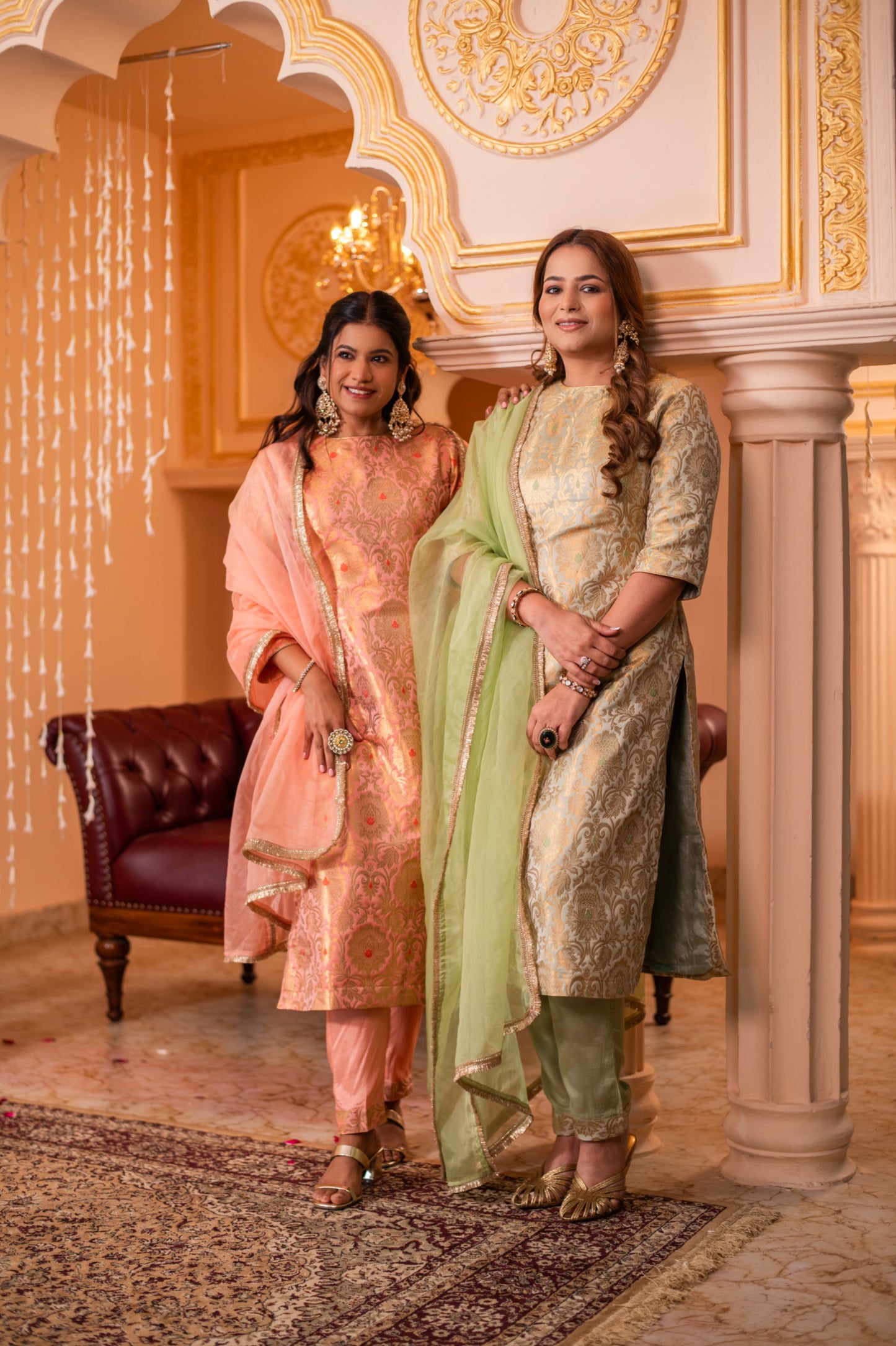 Zari Mahal Set Green