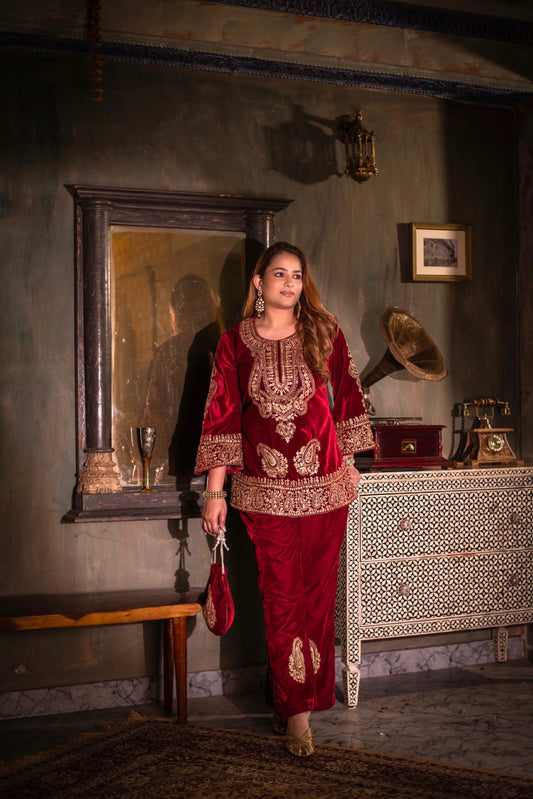 Maharani Set Maroon