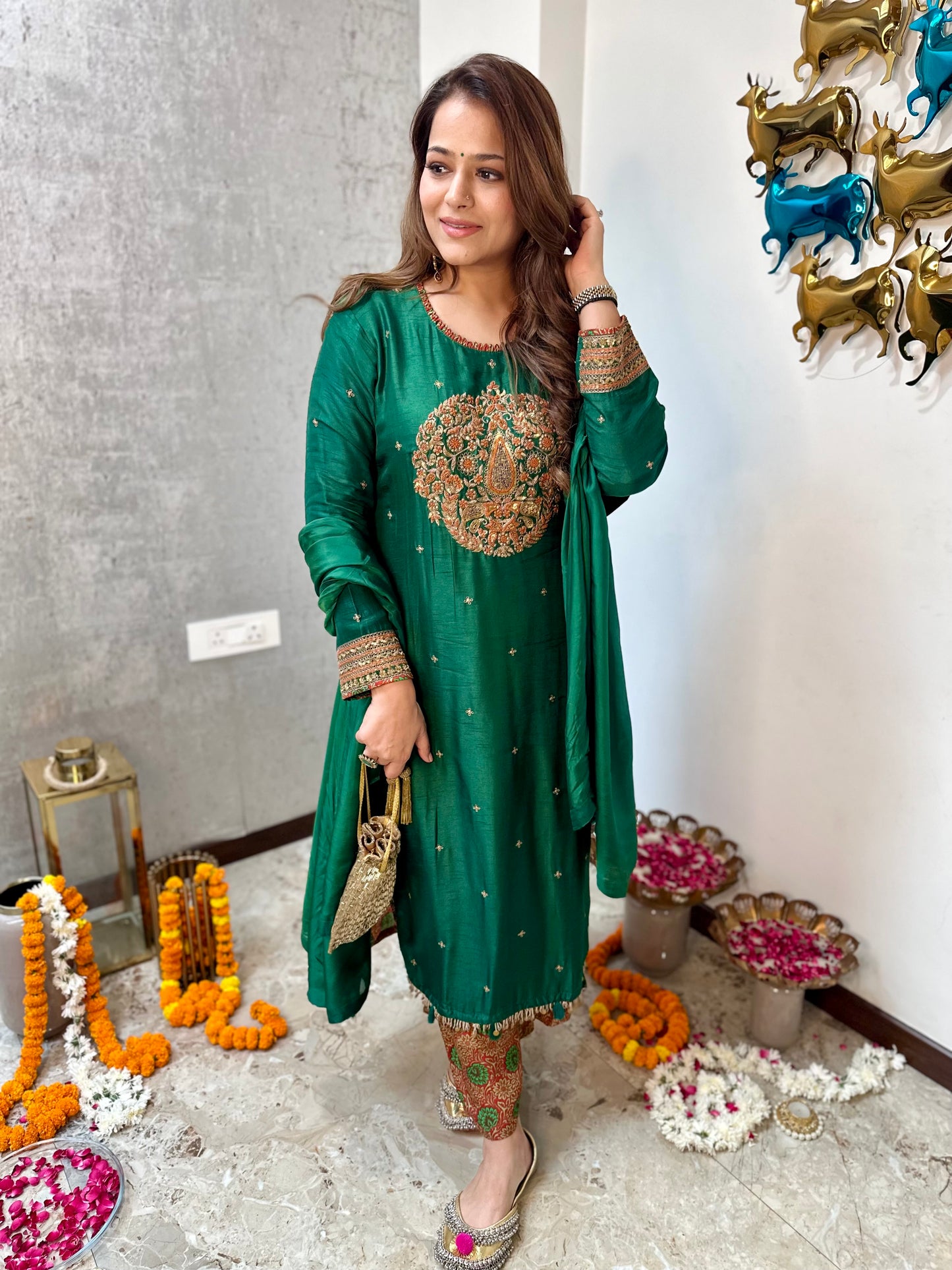 Zari Luxe Suit Green