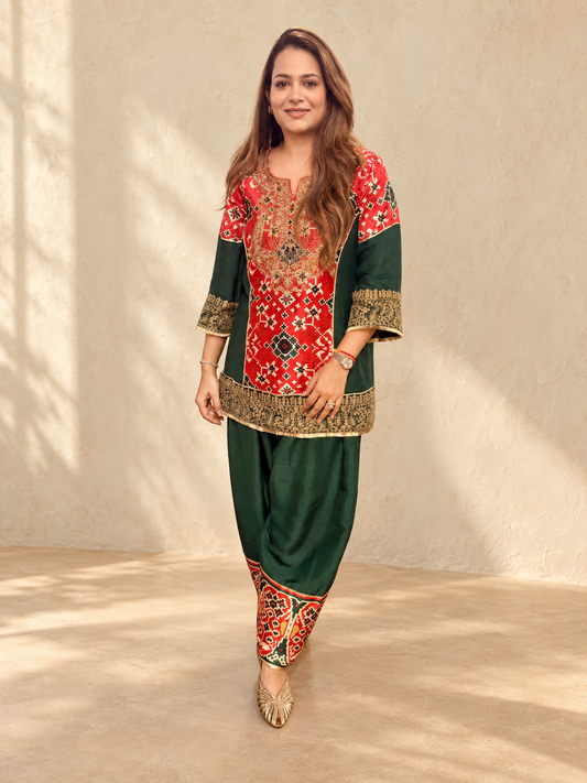 Nazm Patola Set Rust